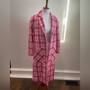 Topshop plaid trench coat